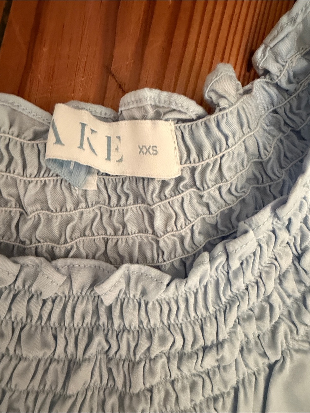 Lake patio dress Light Blue Smocked Neck Dress with Red Trim xxs - Picture 3 of 3